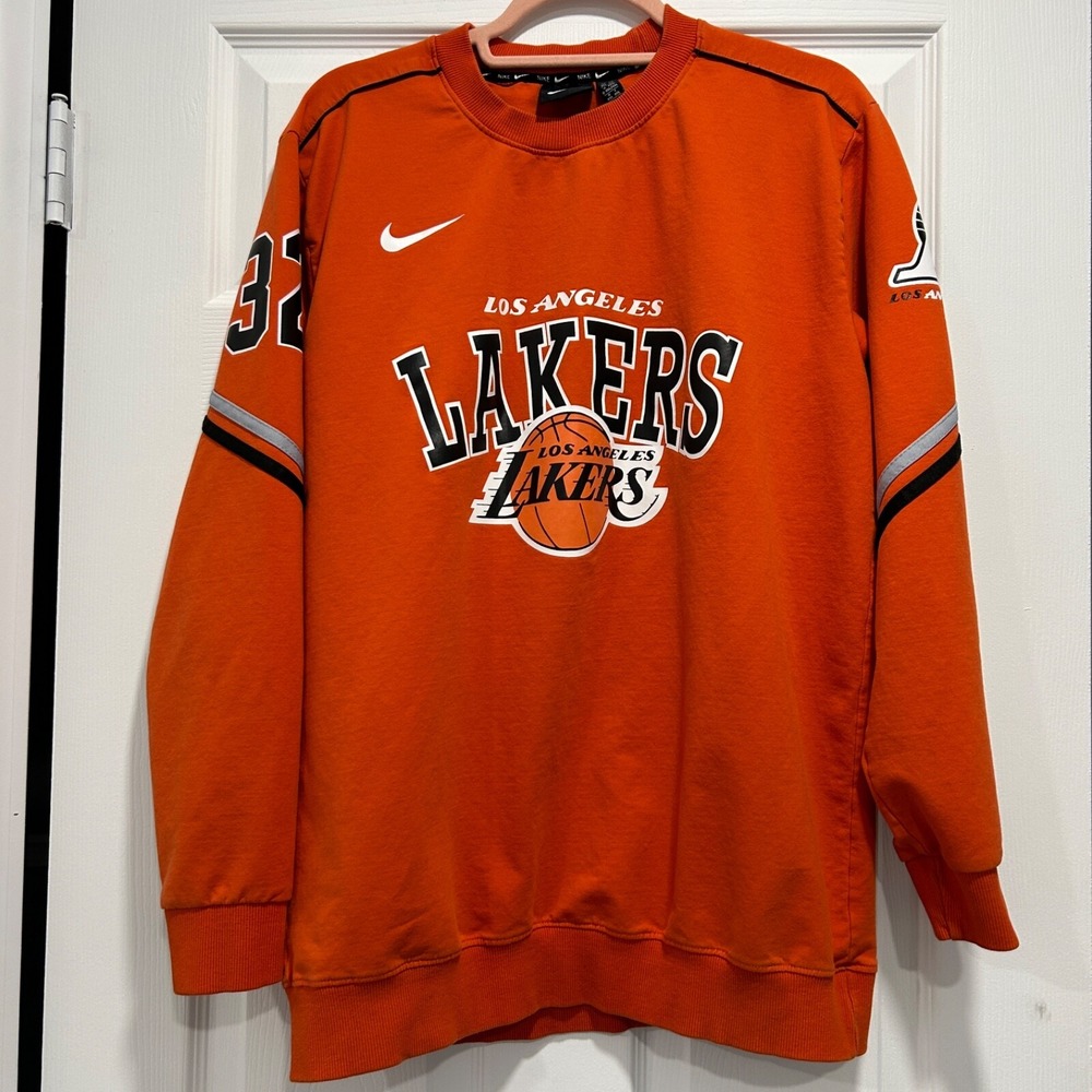 Nike Mens Size XXL Los Angeles Lakers Long Sleeve T-Shirt Orange #32